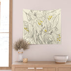 Minimalist Garden flowers Wall Tapestry Gallery Image 2