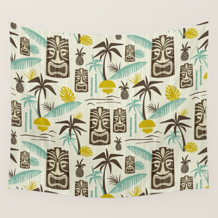 Island Tiki - Tan Wall Tapestry Gallery Image 4