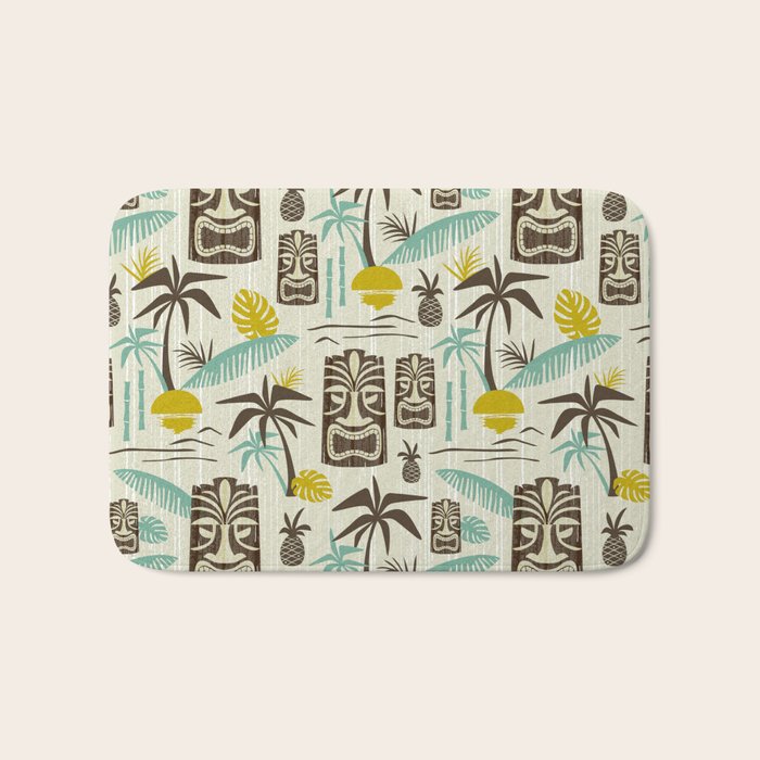 Island Tiki - Tan Bath Mat Gallery Image 1