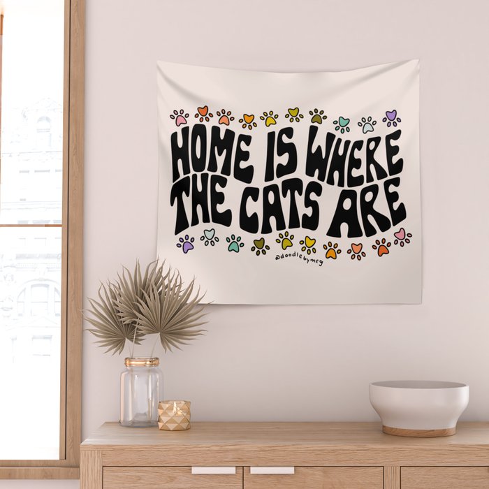 Home Is Where The Cats Are Wall Tapestry Gallery Image 2