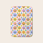 Retro colorful geometric flower art pattern Bath Mat Gallery Image 1