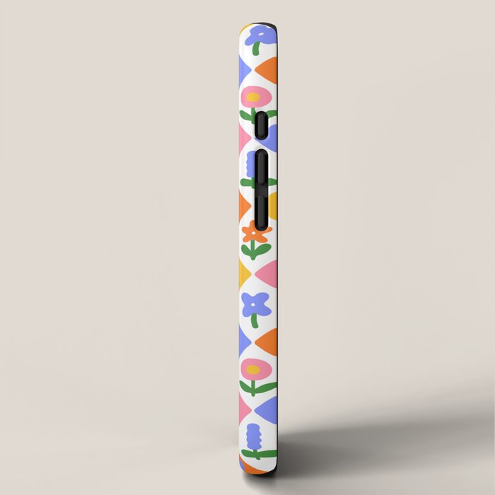 Retro colorful geometric flower art pattern iPhone Case Gallery Image 2