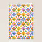 Retro colorful geometric flower art pattern Stationery Card Gallery Image 2