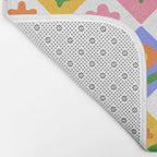 Retro colorful geometric flower art pattern Bath Mat Gallery Image 2
