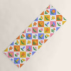 Retro colorful geometric flower art pattern Yoga Mat Gallery Image 1