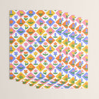 Retro colorful geometric flower art pattern Wrapping Paper Gallery Image 3