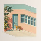 Tiger at Tropical Doorway Wrapping Paper Gallery Image 3