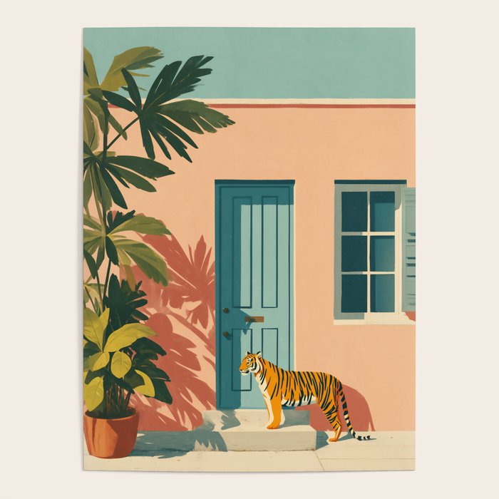 Tiger at Tropical Doorway Poster Gallery Image 4