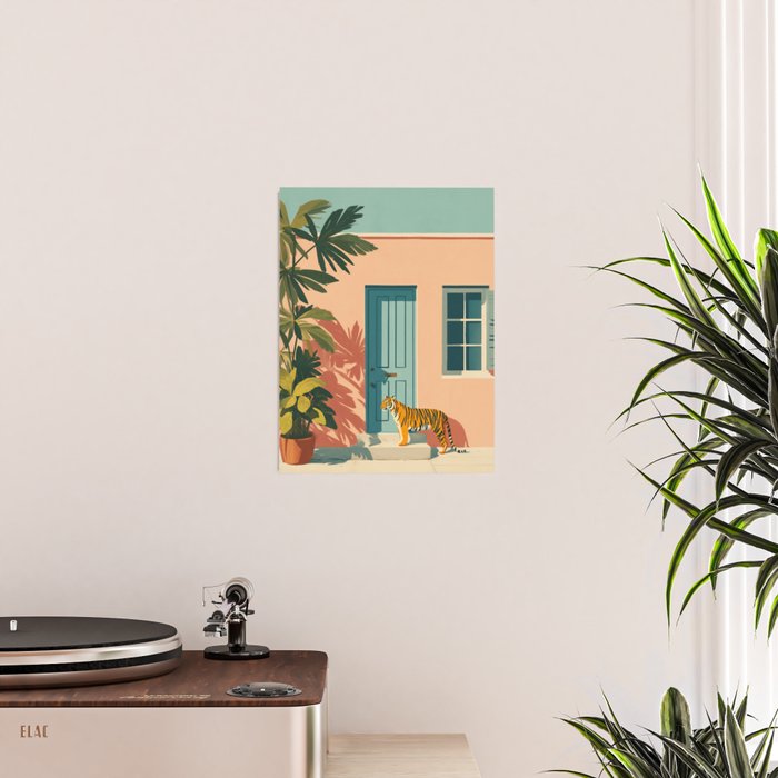 Tiger at Tropical Doorway Poster Gallery Image 2