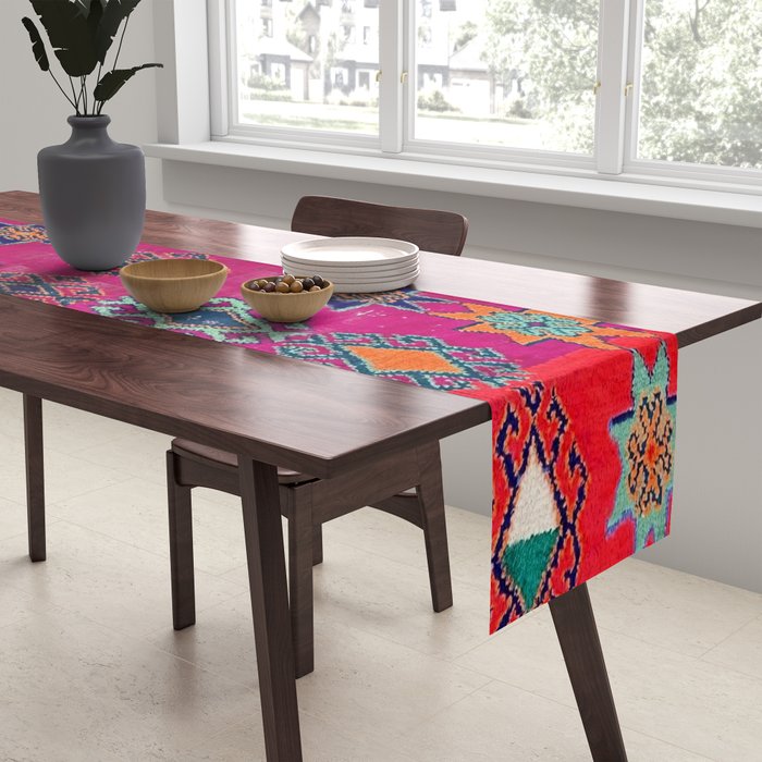 Moroccan Traditional Carpet Artwork Table Runner Gallery Image 2