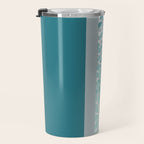 Festive, Floral, Color Block, Teal, Turquoise, Gray Travel Mug Gallery Image 3