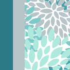 Festive, Floral, Color Block, Teal, Turquoise, Gray Coffee Mug Gallery Image 2