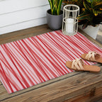 Peppermint Stick - Festive Red Stripes Outdoor Rug Gallery Image 2