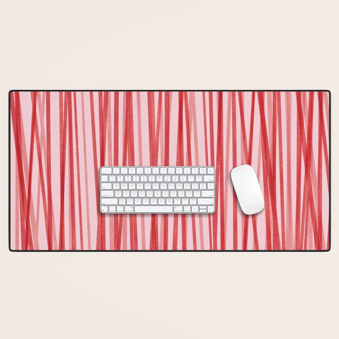 Peppermint Stick - Festive Red Stripes Desk Mat Gallery Image 1