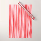 Peppermint Stick - Festive Red Stripes Wrapping Paper Gallery Image 1