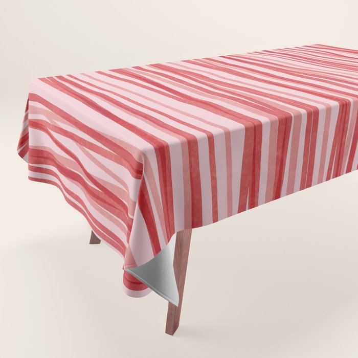 Peppermint Stick - Festive Red Stripes Tablecloth Gallery Image 1