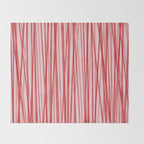 Peppermint Stick - Festive Red Stripes Throw Blanket Gallery Image 2