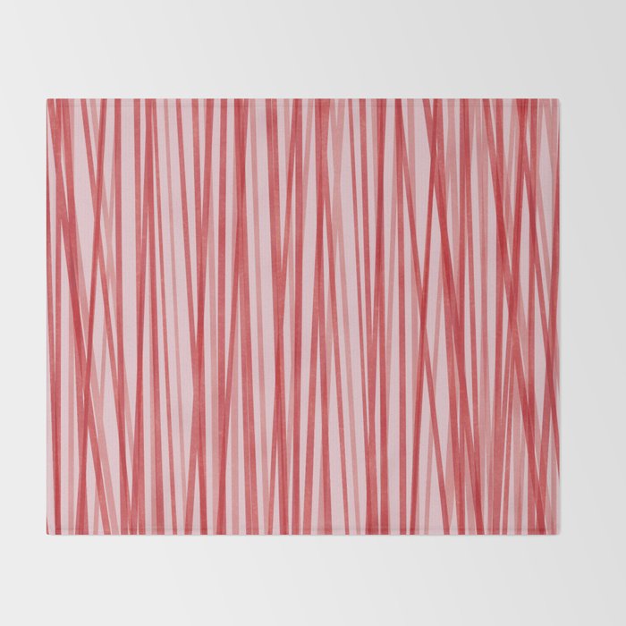 Peppermint Stick - Festive Red Stripes Throw Blanket Gallery Image 2