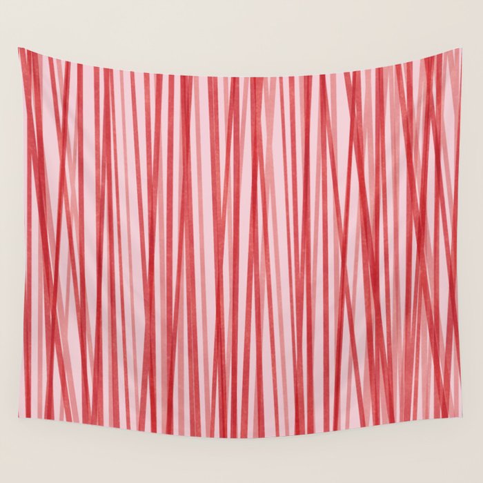Peppermint Stick - Festive Red Stripes Wall Tapestry Gallery Image 4