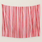 Peppermint Stick - Festive Red Stripes Wall Tapestry Gallery Image 4