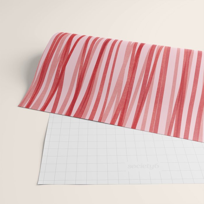 Peppermint Stick - Festive Red Stripes Wrapping Paper Gallery Image 2