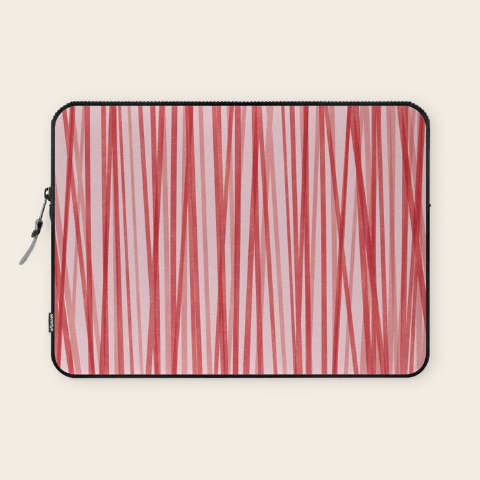 Peppermint Stick - Festive Red Stripes Laptop Sleeve Gallery Image 1