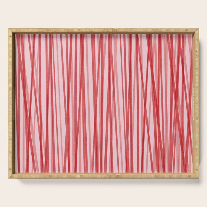 Peppermint Stick - Festive Red Stripes Serving Tray Gallery Image 1