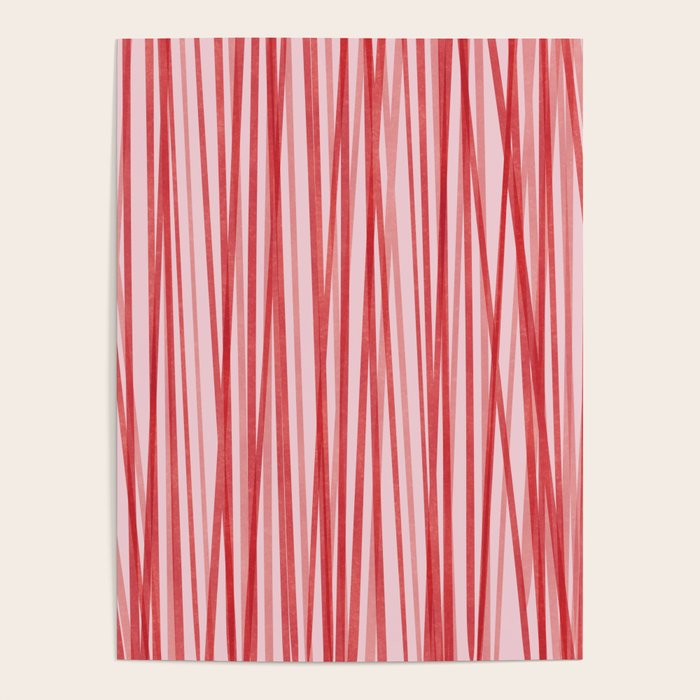 Peppermint Stick - Festive Red Stripes Poster Gallery Image 1