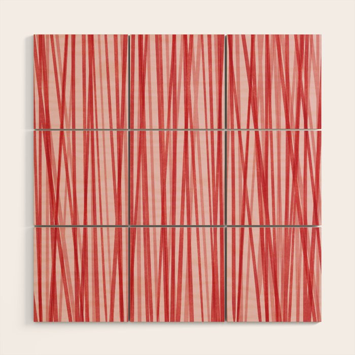 Peppermint Stick - Festive Red Stripes Wood Wall Art Gallery Image 1
