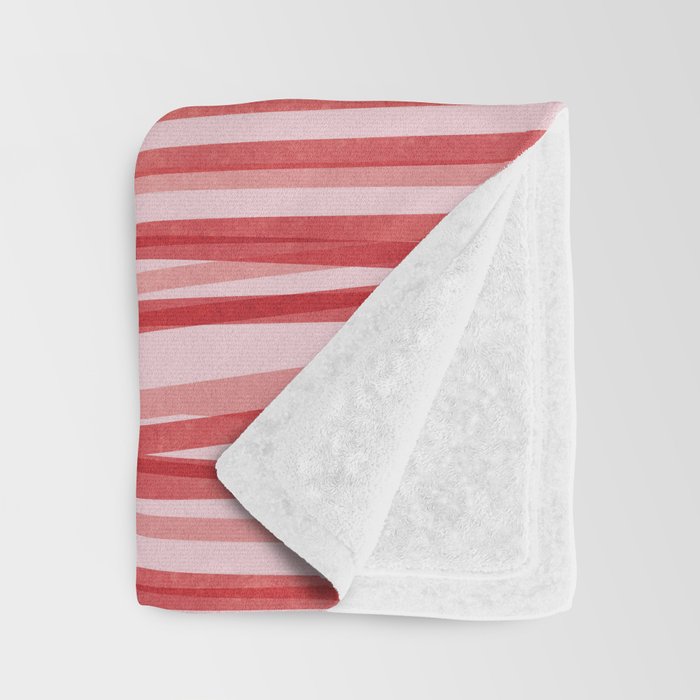 Peppermint Stick - Festive Red Stripes Throw Blanket Gallery Image 3