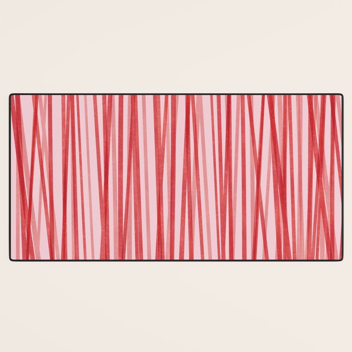Peppermint Stick - Festive Red Stripes Desk Mat Gallery Image 3