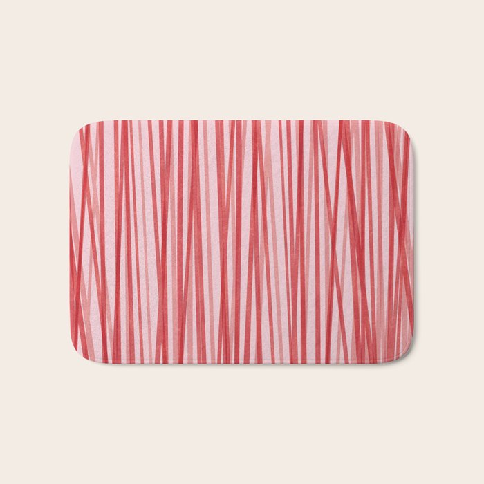 Peppermint Stick - Festive Red Stripes Bath Mat Gallery Image 1