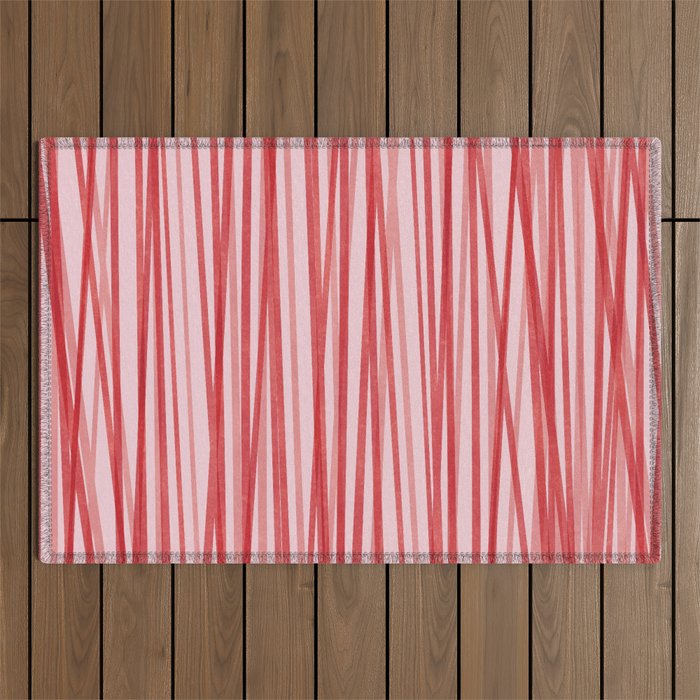 Peppermint Stick - Festive Red Stripes Outdoor Rug Gallery Image 1