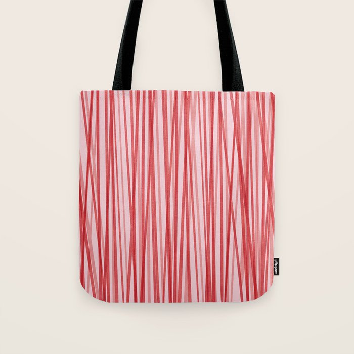 Peppermint Stick - Festive Red Stripes Tote Bag Gallery Image 1