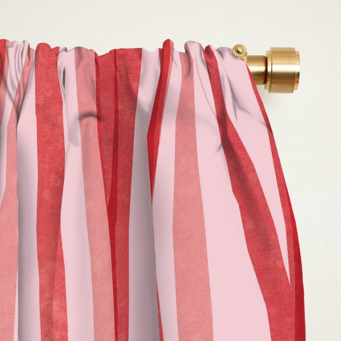 Peppermint Stick - Festive Red Stripes Window Curtain Gallery Image 2