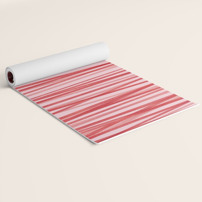 Peppermint Stick - Festive Red Stripes Yoga Mat Gallery Image 2