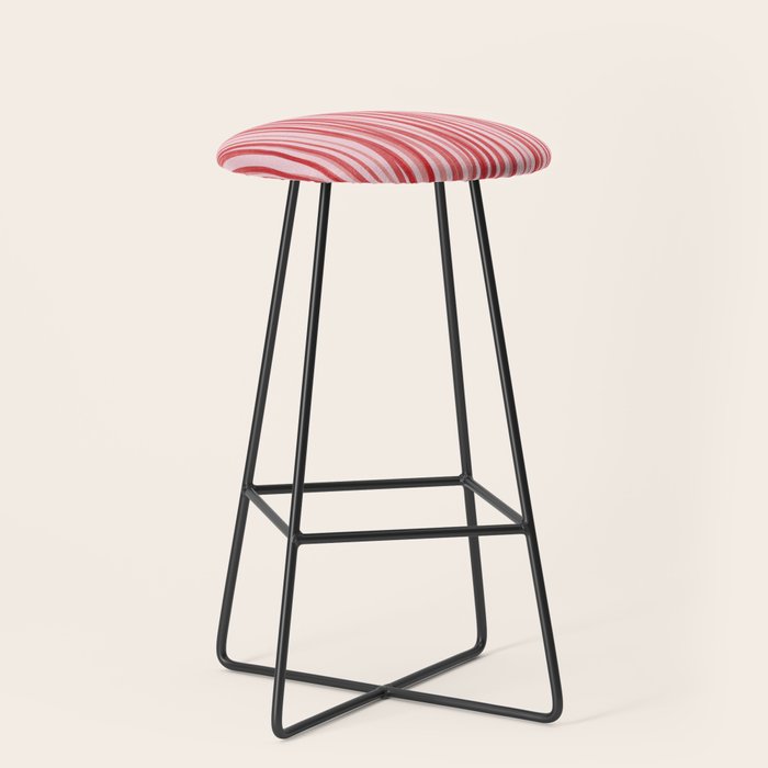 Peppermint Stick - Festive Red Stripes Stool Gallery Image 1
