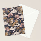 Fox Cubs in Moonlit Garden Stationery Card Gallery Image 2