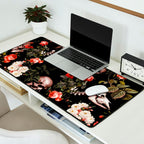 Floral and Skull Dark Pattern Desk Mat Gallery Image 2