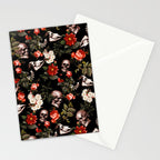 Floral and Skull Dark Pattern Stationery Card Gallery Image 2