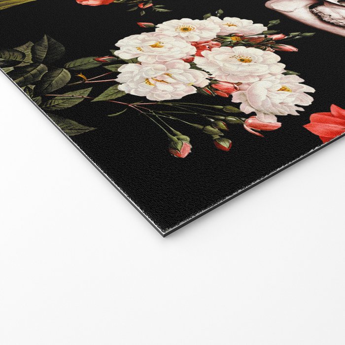 Floral and Skull Dark Pattern Welcome Mat Gallery Image 2