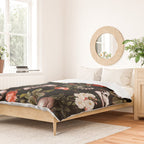 Floral and Skull Dark Pattern Duvet Cover Gallery Image 2