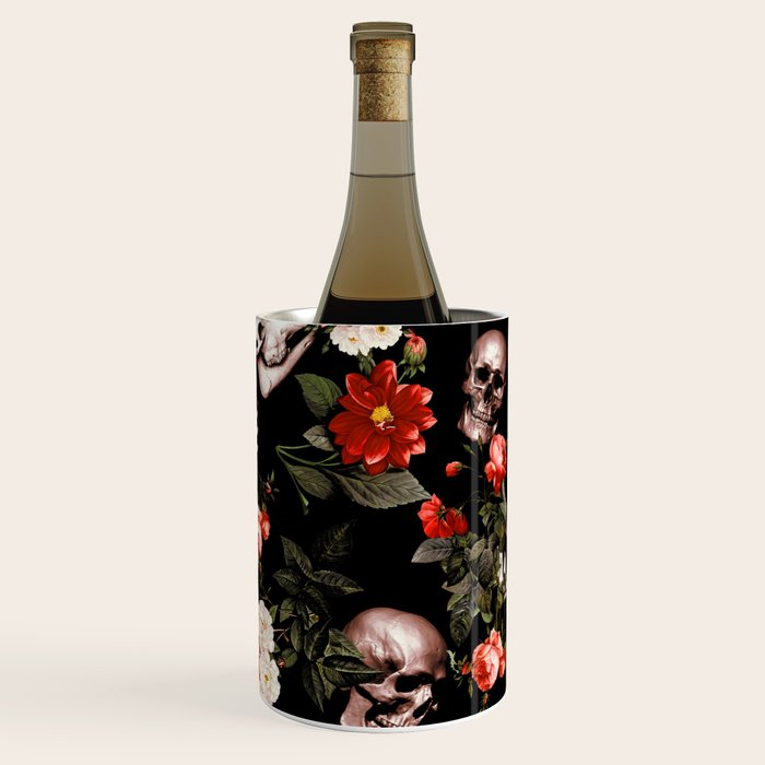 Floral and Skull Dark Pattern Wine Chiller Gallery Image 1