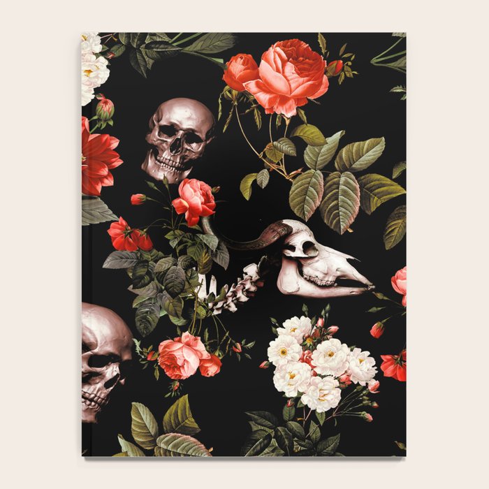 Floral and Skull Dark Pattern Notebook Gallery Image 4