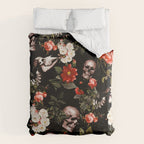 Floral and Skull Dark Pattern Duvet Cover Gallery Image 6