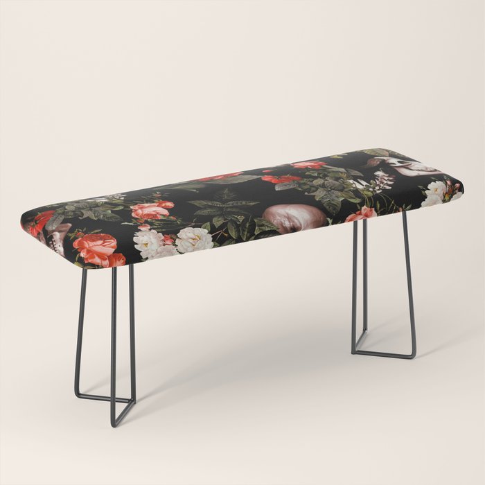 Floral and Skull Dark Pattern Bench Gallery Image 1