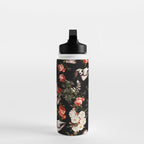 Floral and Skull Dark Pattern Water Bottle Gallery Image 3