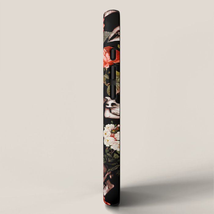 Floral and Skull Dark Pattern iPhone Case Gallery Image 2