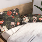 Floral and Skull Dark Pattern Pillow Sham Gallery Image 2