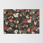 Floral and Skull Dark Pattern Rug Gallery Image 2